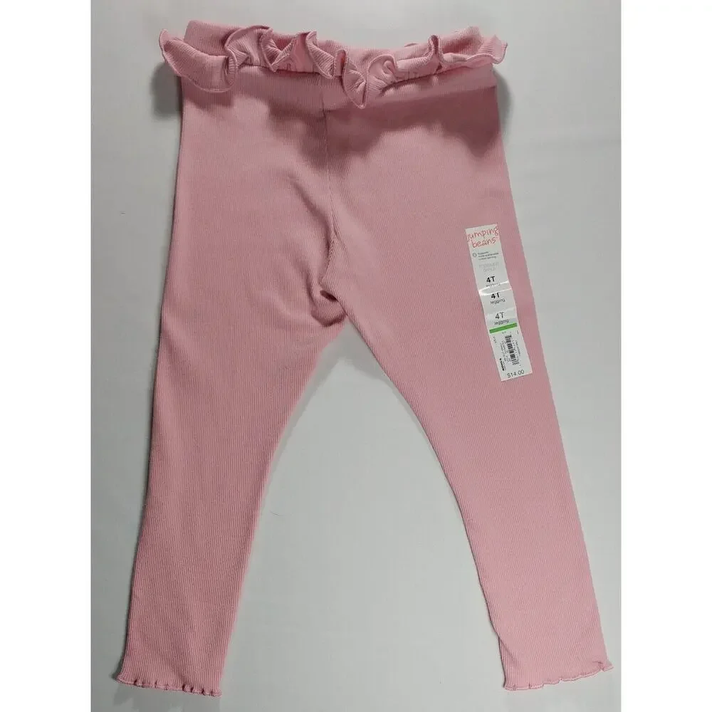 Girls Jumping Beans Leggings Pink Ruffled Waist with Bow